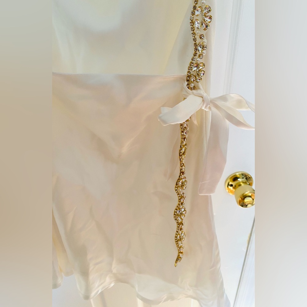 Sisters The Label Sofia Mini Dress in Pearl Silk - Picture 2 of 9